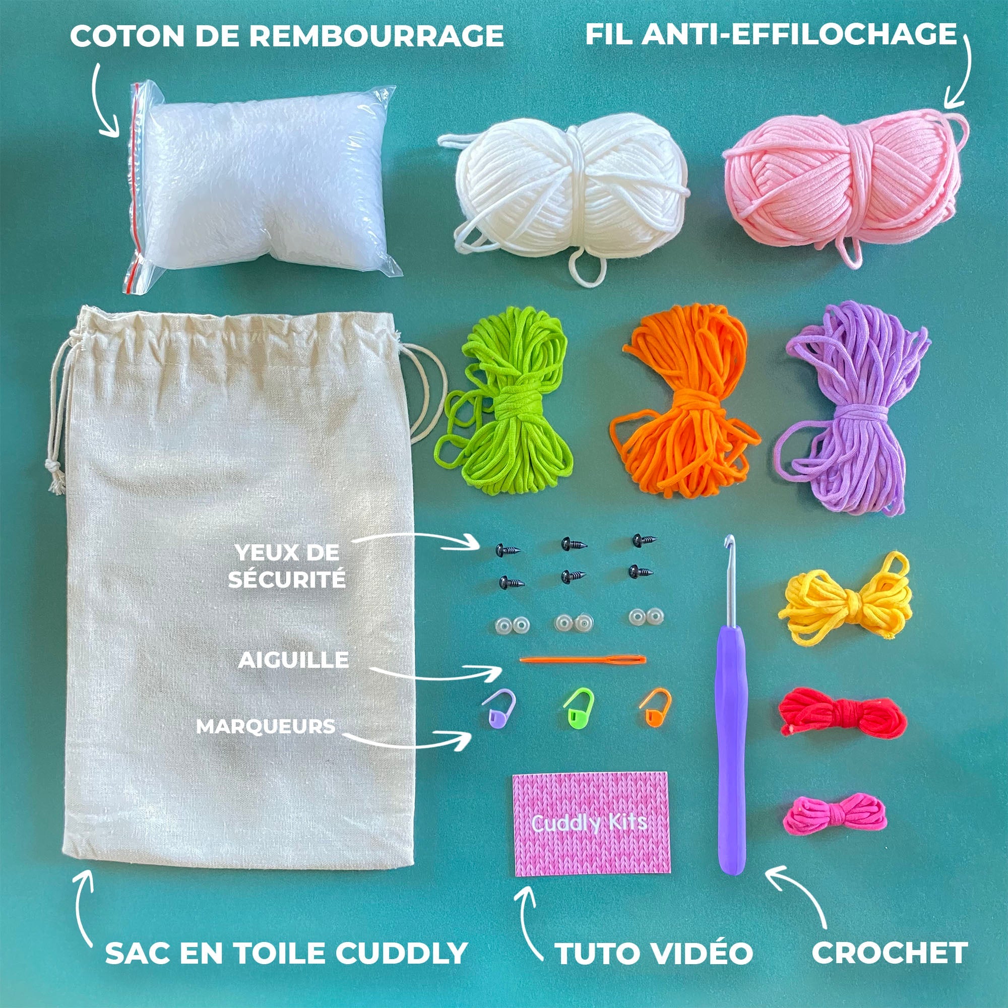 Lot de 3 Kits de Crochet Débutant